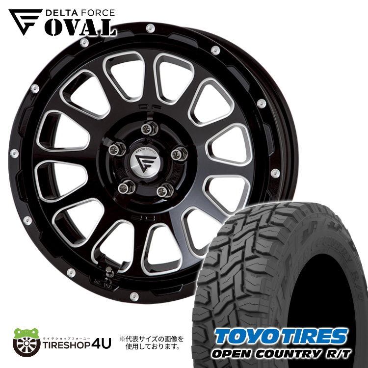 4本セット DELTA FORCE OVAL 17x7.0J 5/114.3 +32 BSM TOYO OPEN COUNTRY R/T 225/65R17 ブラックレター ハリアー RAV4 :OVAL 003:TIRE SHOP 4U 4号店