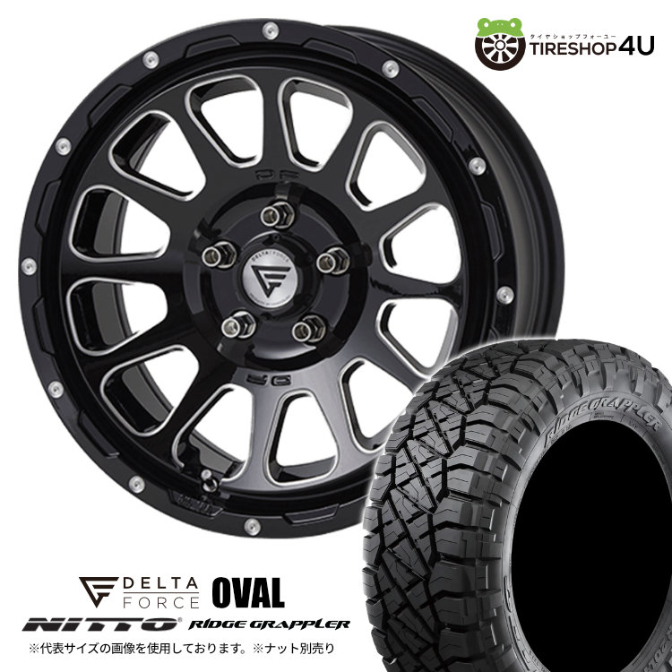 4本仕掛ける DELTAFORCE OVAL 17x8.0J 5/127+40 BSM NITTO ニットー RIDGE GRAPPLER 285/70R17 Jeep ジープ Wrangler ラングラー JK JL 夏タイヤ、ホイールセット-タイヤ、ホイール-車、バイク、自転車