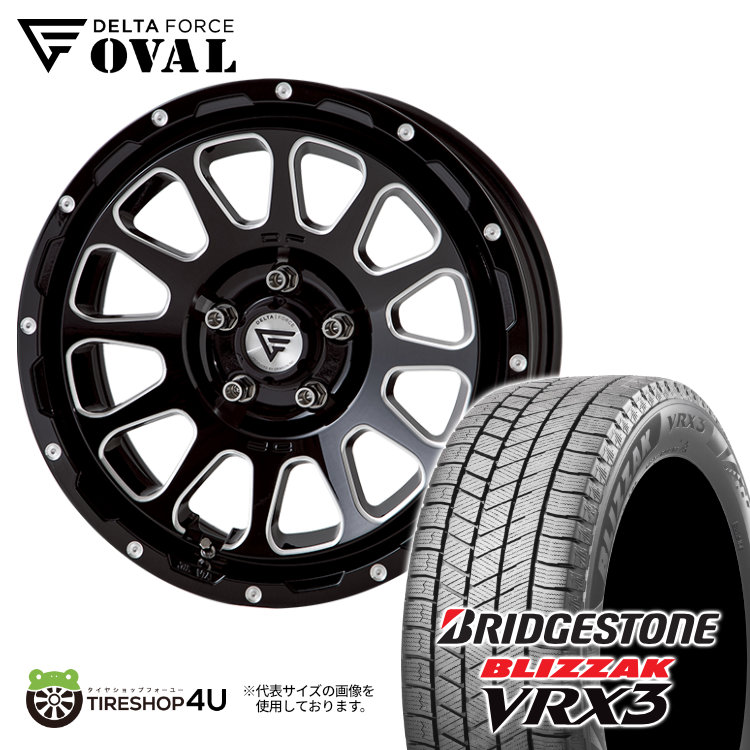 2023年製 スタッドレス 4本セット DELTAFORCE OVAL 16x7J 5/114.3+35 BSM BS BLIZZAK VRX3 215/65R16 カローラクロス