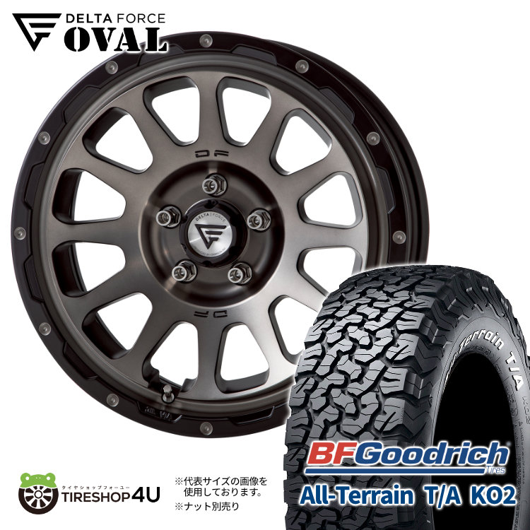 4本セット DELTA FORCE OVAL 16x7.0J 5/114.3 +35 MSP BFGoodrich All Terrain T/A KO2 225/75R16 ホワイトレター デリカD5 :OVAL 197:TIRE SHOP 4U 4号店