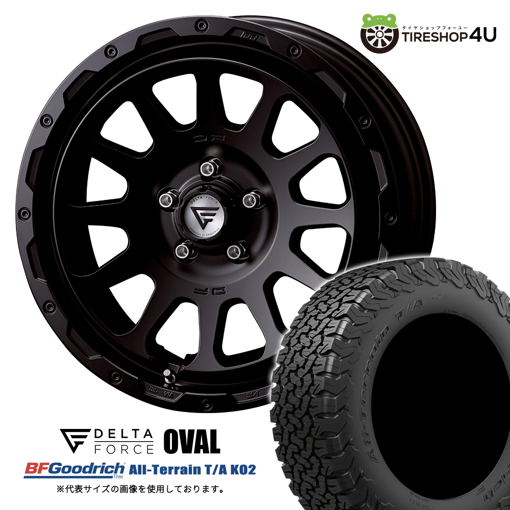 4本セット DELTAFORCE OVAL 18x8.0J 5/114.3+38 SBK BFGoodrich All