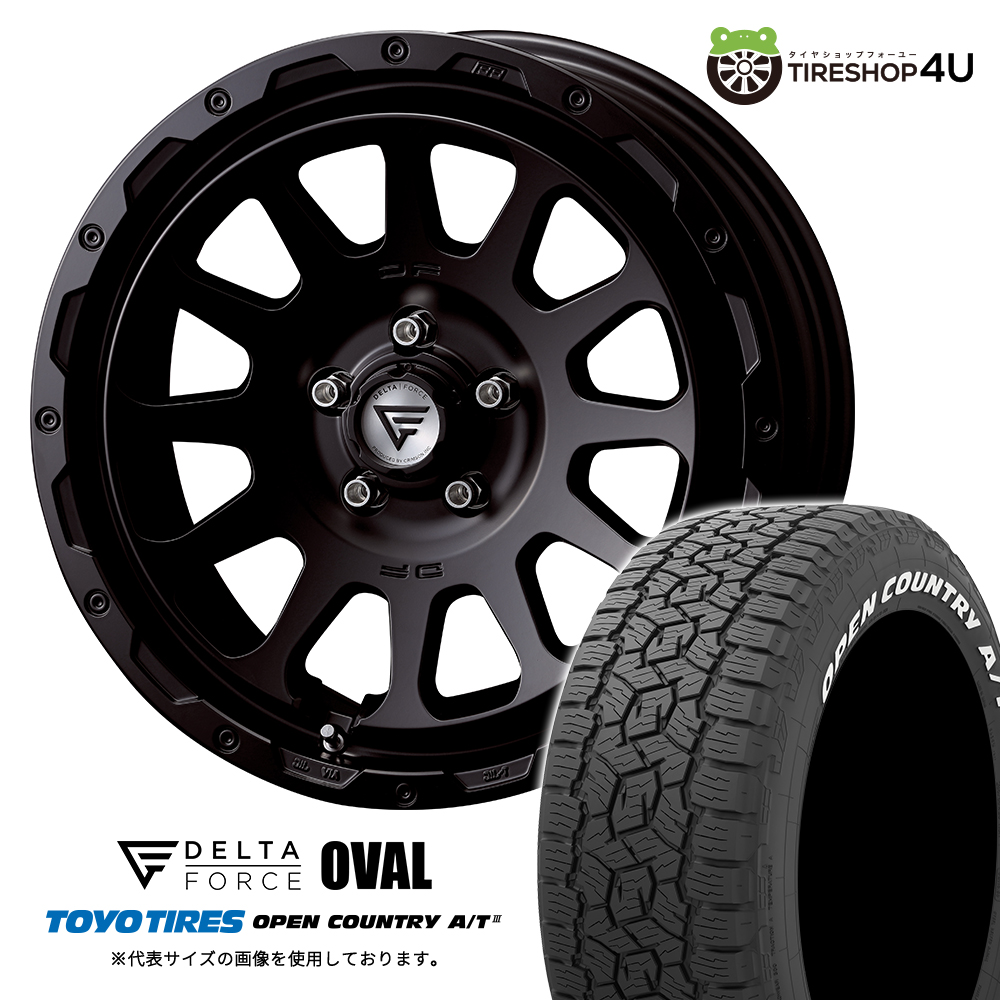 4本セット デルタフォースオーバル OVAL 18x8.0J 5/114.3+38 SBK TOYO トーヨー オープンカントリーA/T3W 225/55R18 WL デリカD5 D:5 CV1W