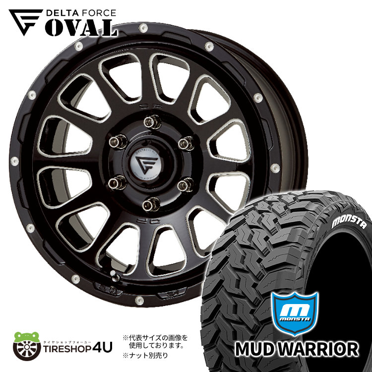 4本セット デルタフォース オーバル OVAL 17x8.0J 6/139.7 +20 BSM MONSTA モンスタ マッドウォーリア M/T 265/70R17 WL ハイラックス :OVAL 038:TIRE SHOP 4U 4号店