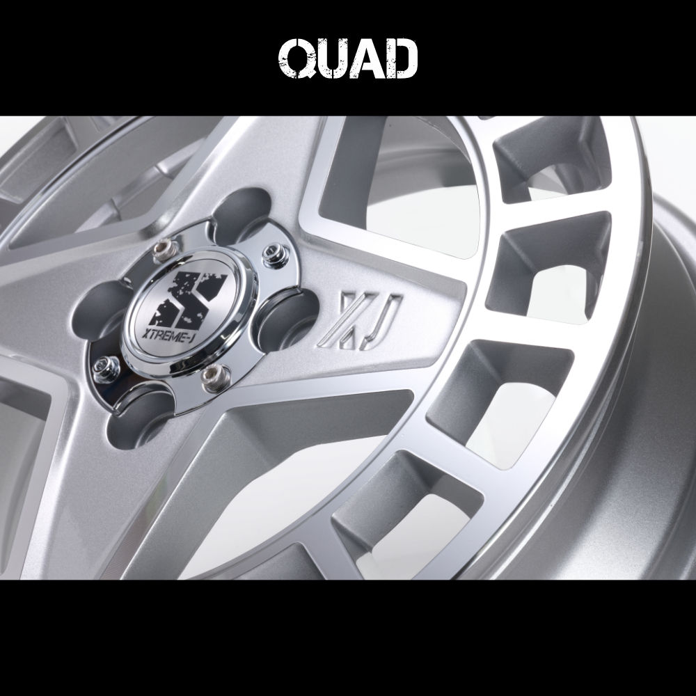 4本セット エクストリームJ クアッド QUAD 14x4.5J 4/100+45 SBK ヨコハマ ジオランダーX-AT G016A 145R14 BL 軽自動車 カスタム軽トラの画像