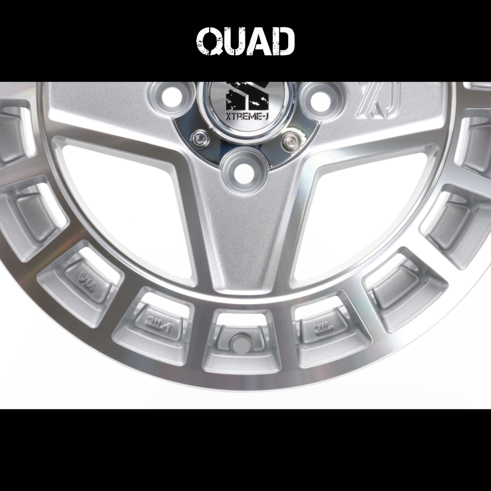 4本セット エクストリームJ クアッド QUAD 14x4.5J 4/100+45 SBK ヨコハマ ジオランダーX-AT G016A 145R14 BL 軽自動車 カスタム軽トラの画像