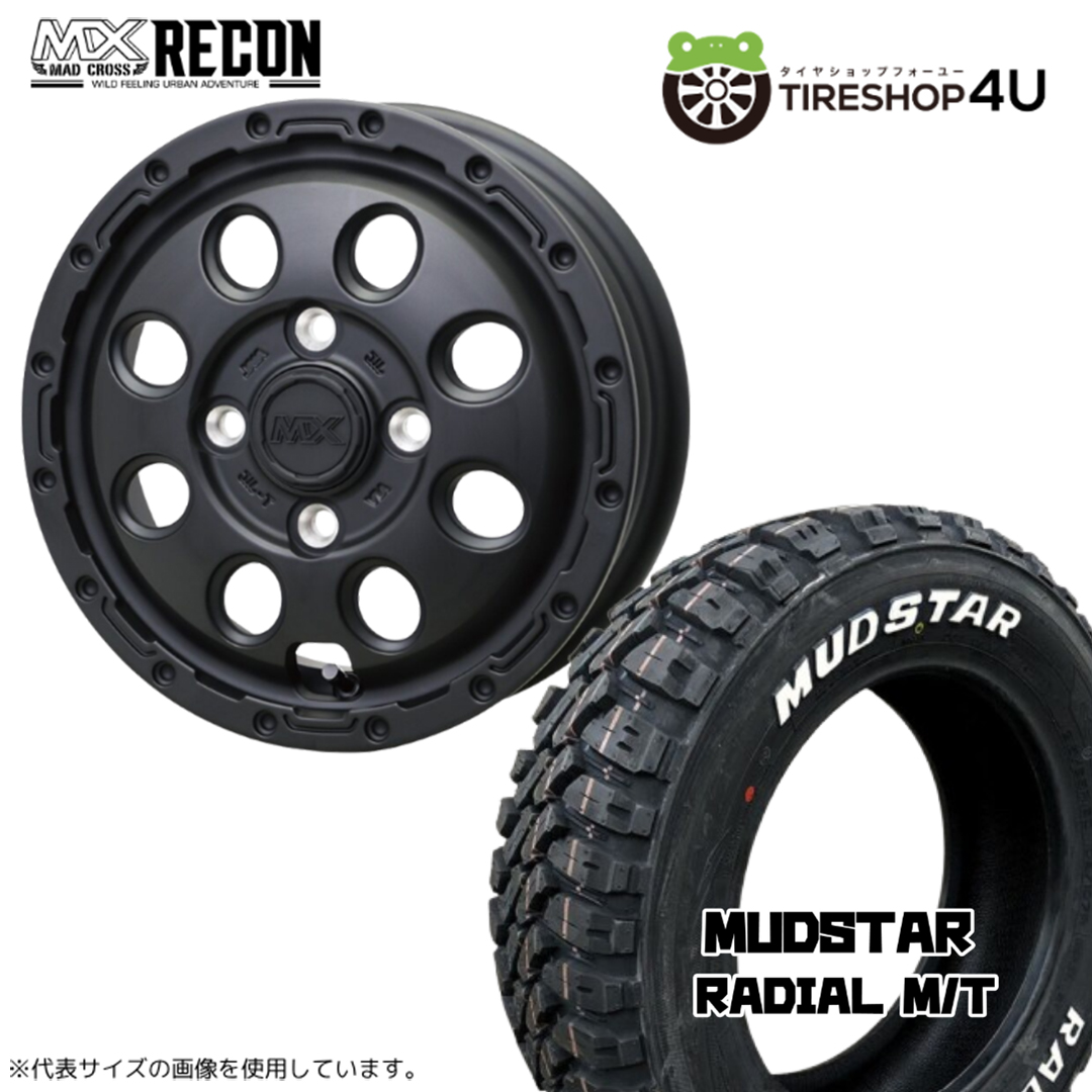 4本セット MADCROSS RECON 15x4.5J 4/100+45 MBK MUDSTAR RADIAL M/T