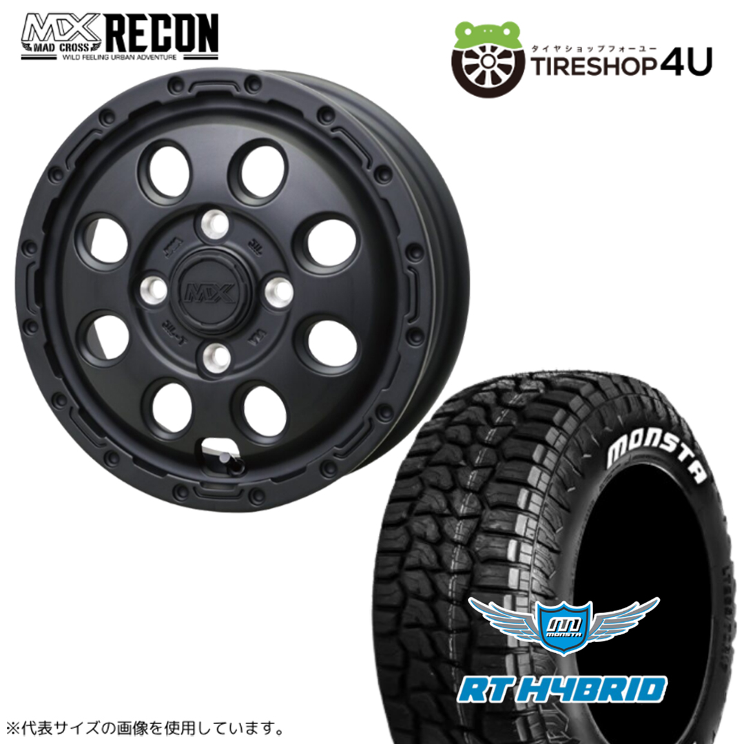4本セット MADCROSS RECON 14x4.5J 4/100+45 MBK MONSTA RT HYBRID R/T