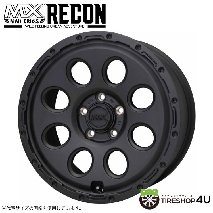 4本セット MADCROSS RECON 17x7.5J 5/114.3+38 MBK MUDSTAR マッド