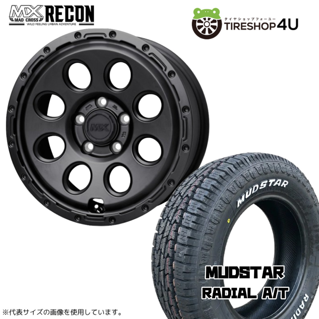 4本セット MADCROSS RECON 16x7.0J 5/114.3+35 MBK MUDSTAR マッド