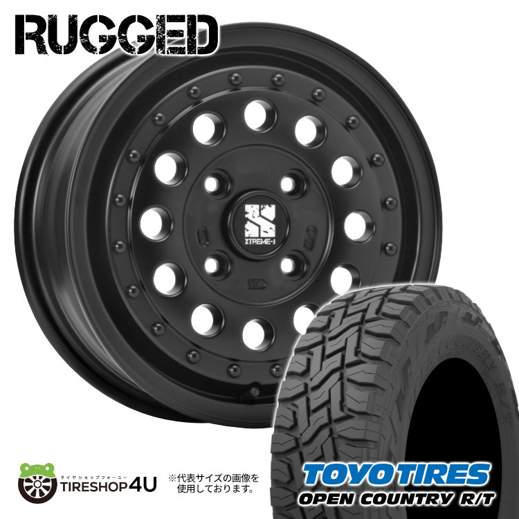 4本セット XTREME J RUGGED ラギッド 14x5.0J 4/100 +35 +45 SB TOYO トーヨー オープンカントリー R/T 155/65R14 BL 軽自動車 スペーシア :RUGGED 015:TIRE SHOP 4U 4号店