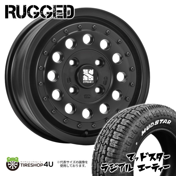 4本セット XTREME J RUGGED ラギッド 14x5.0J 4/100 +35 +45 SB MUDSTAR マッドスター ラジアル A/T 165/65R14 WL 軽自動車 アゲトラ :RUGGED 003:TIRE SHOP 4U 4号店