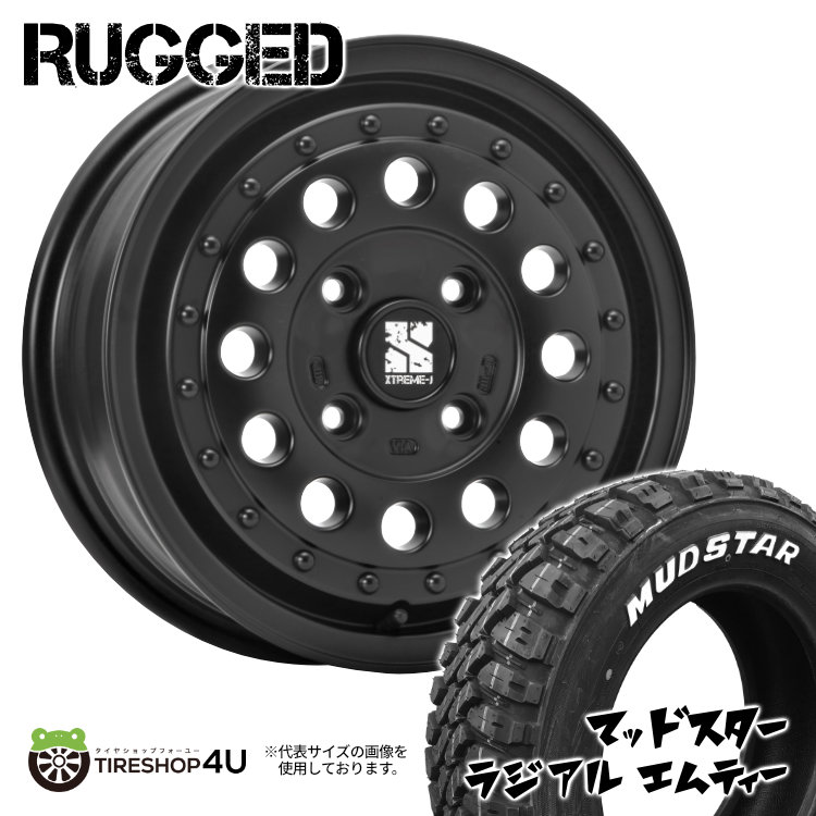 4本セット XTREME J RUGGED ラギッド 14x5.0J 4/100 +35 +45 SB MUDSTAR マッドスター ラジアル M/T 165/65R14 WL デリカミニ ハスラー :RUGGED 001:TIRE SHOP 4U 4号店