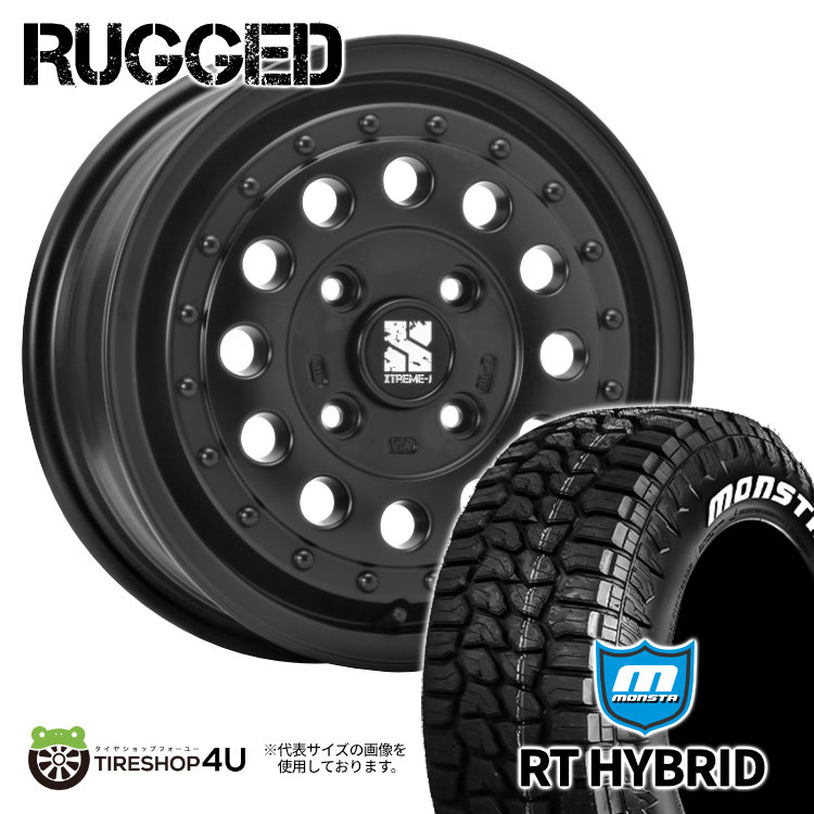 4本セット XTREME J RUGGED ラギッド 14x5.0J 4/100 +35 +45 SB MONSTA モンスタ RTハイブリッド R/T 165/65R14 WL 軽自動車 ハスラー :RUGGED 1450 4H SB RTHYBRID 1656514 2:TIRE SHOP 4U 4号店