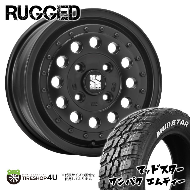 4本セット XTREME J RUGGED ラギッド 14x5.0J 4/100 +35 +45 SB MUDSTAR マッドスター ワンパク M/T 155/65R14 WL スペーシア N BOX :RUGGED 010:TIRE SHOP 4U 4号店