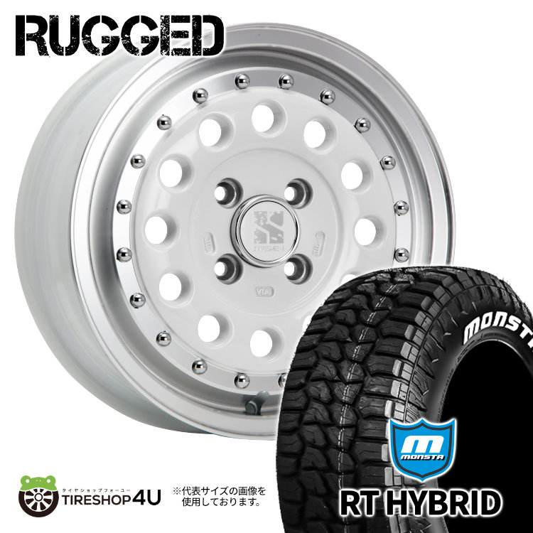 4本セット XTREME J RUGGED ラギッド 14x5.0J 4/100 +35 +45 WP MONSTA RT HYBRID R/T 165/65R14 ホワイトレター 軽自動車 ハスラー :RUGGED 1450 4H WP RTHYBRID 1656514:TIRE SHOP 4U 4号店