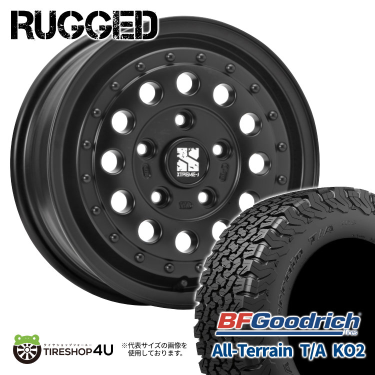 4本セット XTREME J RUGGED 16x6.5J 5/100 +38 SBK BFGoodrich All Terrain T/A KO2 215/65R16 ブラックレター ライズハイブリッド :RUGGED 1665 5H100 38 SBK KO2 2156516:TIRE SHOP 4U 4号店