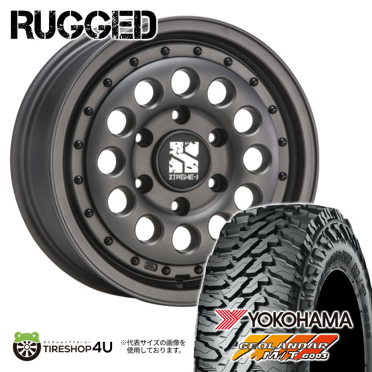 4本セット XTREME J RUGGED 16x6.5J 6/139.7 +38 GBK YOKOHAMA GEOLANDAR M/T G003 215/70R16 ブラックレター ハイエース 200系 :RUGGED 1665 6H139 38 GBK G003 2157016:TIRE SHOP 4U 4号店