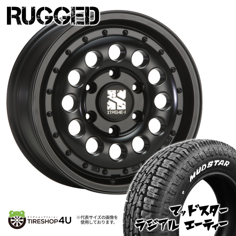 4本セット XTREME J RUGGED ラギッド 16x6.5J 6/139.7 +38 SB MUDSTAR RADIAL A/T 215/65R16 ホワイトレター ハイエース200系 ワゴン :RUGGED 1665 6H SB radial AT 2156516:TIRE SHOP 4U 4号店