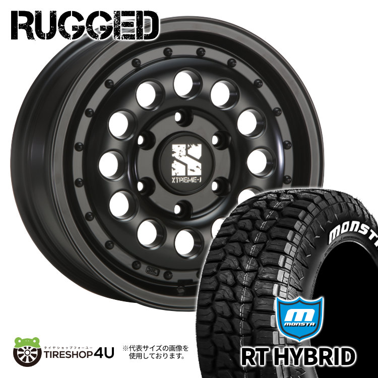 4本セット XTREME J RUGGED ラギッド 16x6.5J 6/139.7 +38 SB MONSTA RT HYBRID R/T 215/65R16 ホワイトレター ハイエース200系 ワゴン :RUGGED 1665 6H SB RTHYBRID 2156516:TIRE SHOP 4U 4号店