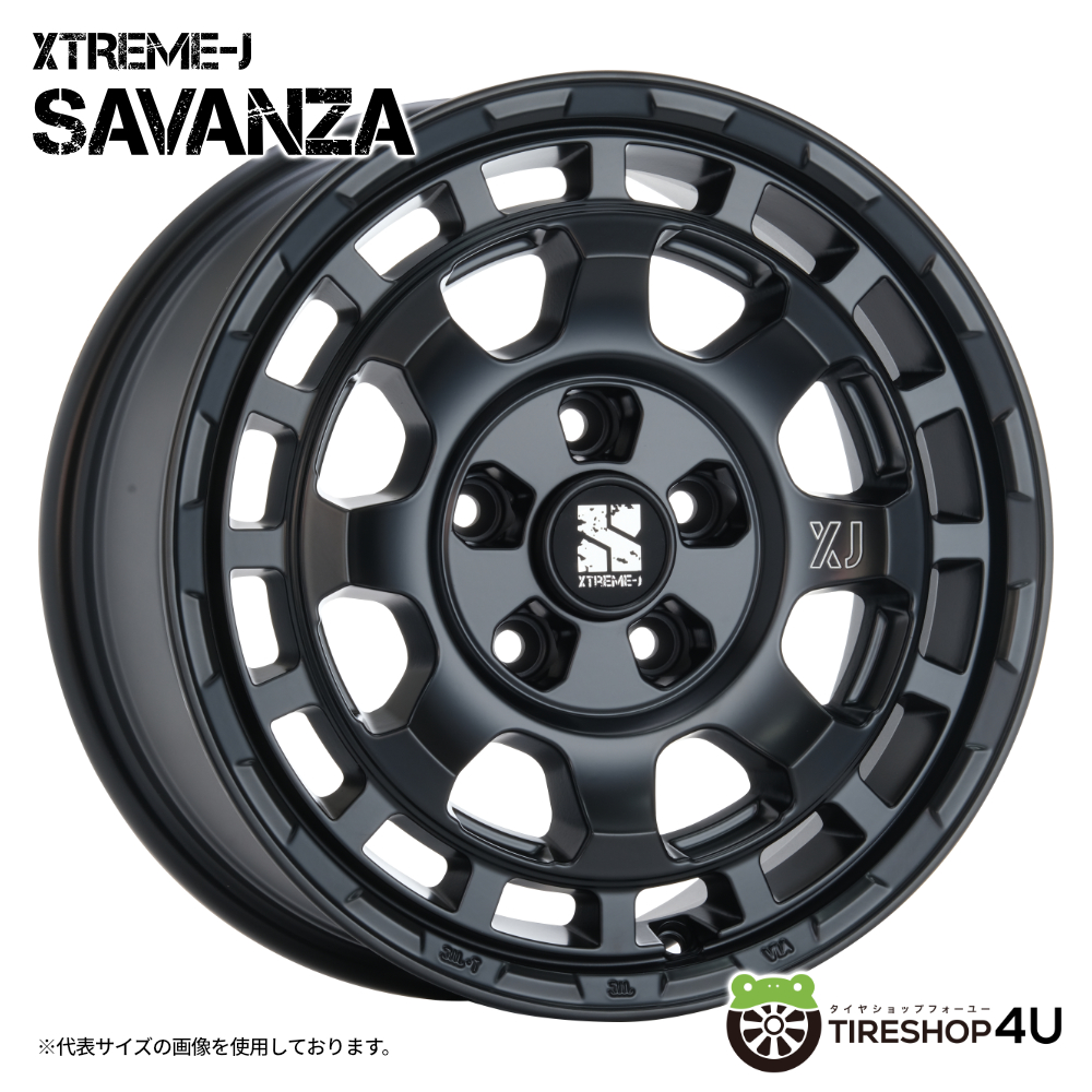 4本セット エクストリームJ サバンザ SAVANZA 16x7.0J 5/114.3+35 SBK ヨコハマ ジオランダーA/T4 G018 245/70R16 WL デリカD5 カスタム車の画像
