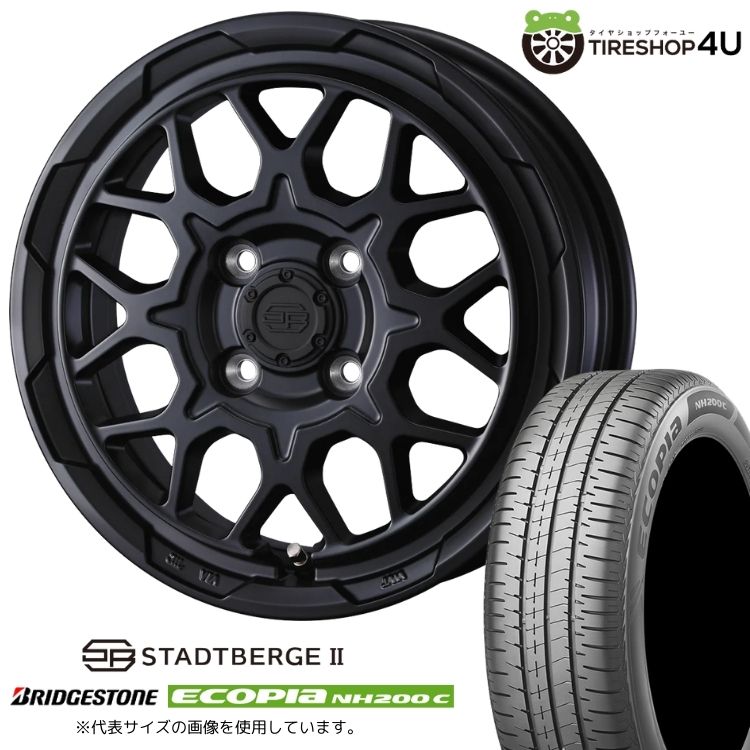 4本セット Weds STADTBERGE2 14x4.5J 4/100+45 MBK BRIDGESTONE ECOPIA 