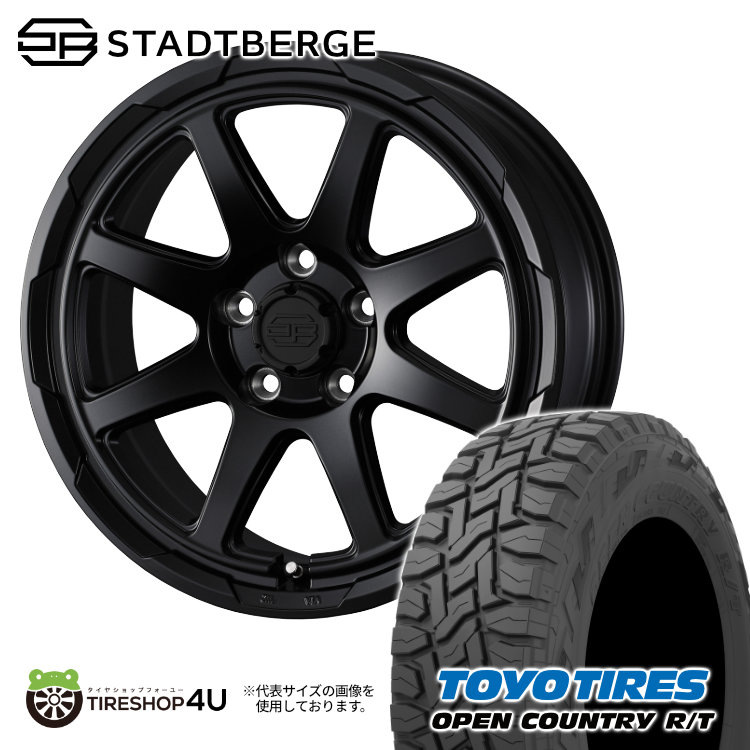 4本セット WEDS STADTBERGE 17x7.0J 5/114.3 +38 SMB TOYO OPEN COUNTRY R/T 225/65R17 ブラックレター ハリアー RAV4 :STADBERGE 1770 5H114 38 SMB OPEN RT 2256517:TIRE SHOP 4U 4号店