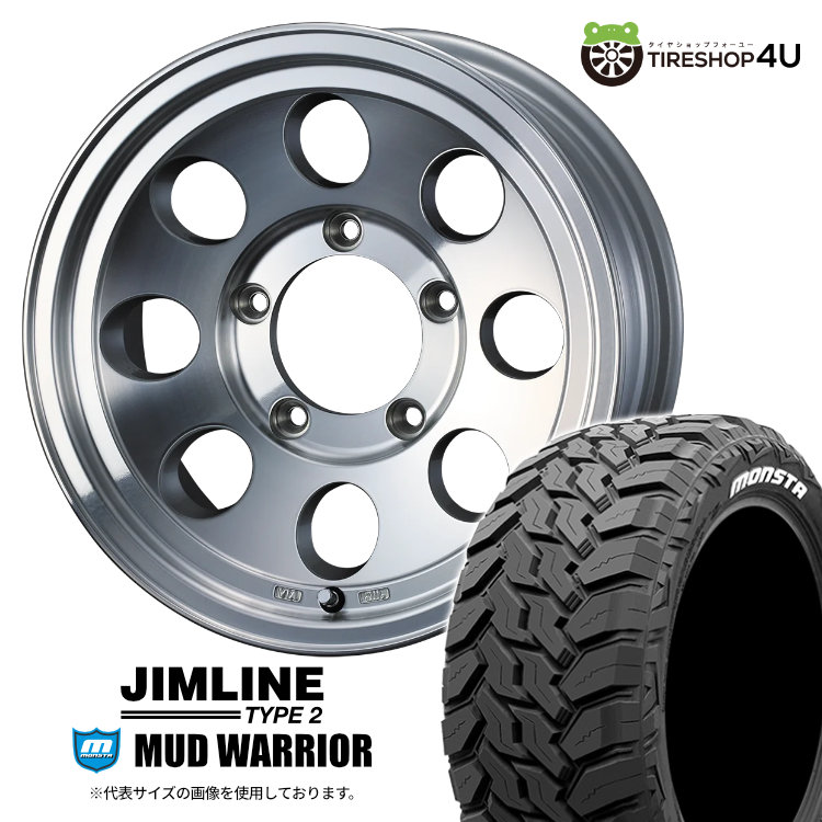 4本セット ジムラインタイプ2 JIMLINE 16x5.5J 5/139.7 +22 POL MONSTA