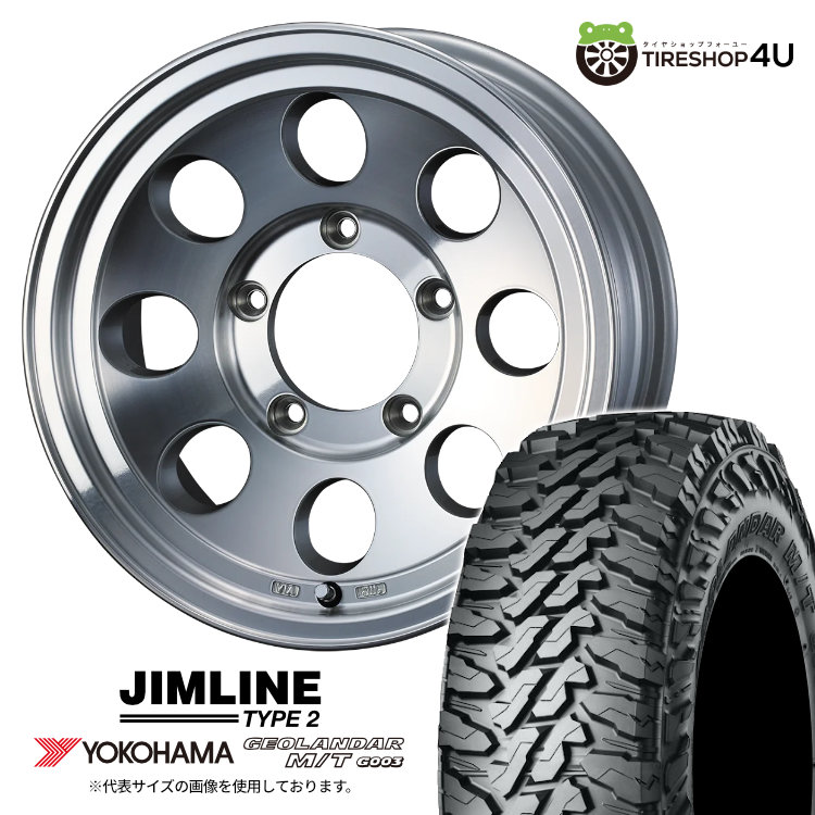 4本セット JIMLINE TYPE2 16x8.0J 5/150 +0 POL YOKOHAMA GEOLANDAR M