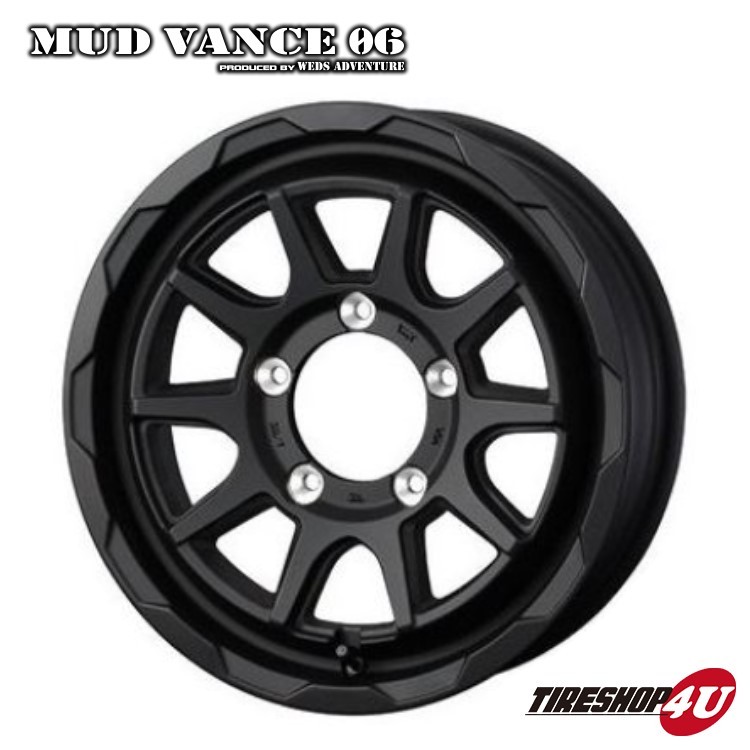 4本セット WEDS MUDVANCE06 16x5.5J 5/139.7+22 FMB YOKOHAMA GEOLANDAR A/T4 G018 185/85R16 ホワイトレター ジムニー JB64W JB23W jimnyの画像