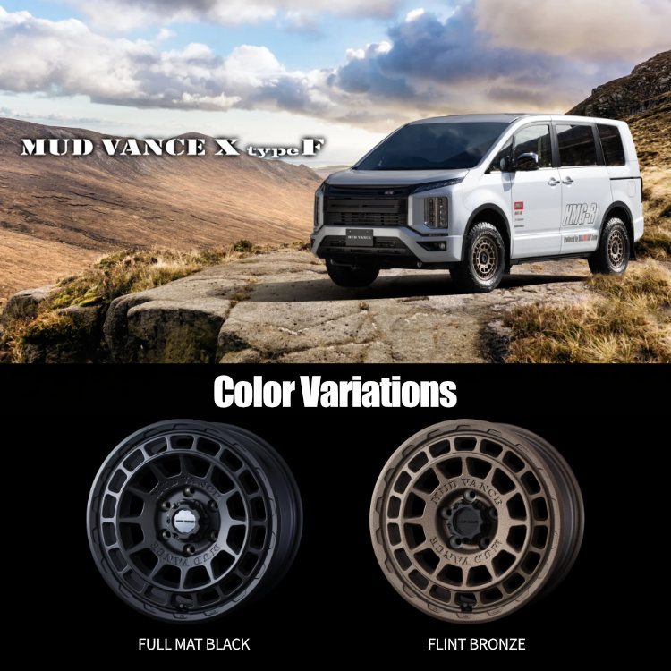 4本セット MUD VANCE X TypeF 14x4.5J 4/100 +45 FMB MUDSTAR RADIAL A/T 155/65R14 ホワイトレター 軽自動車 N-BOX タントの画像
