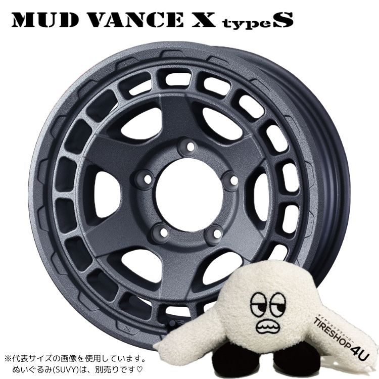 ジムニー　タイヤホイールセット　マッドヴァンズ　139.7 5h 6J −5 4本セット マッドヴァンスX タイプS VANCE 16x6.0J 5/139.7 -5 GRAY