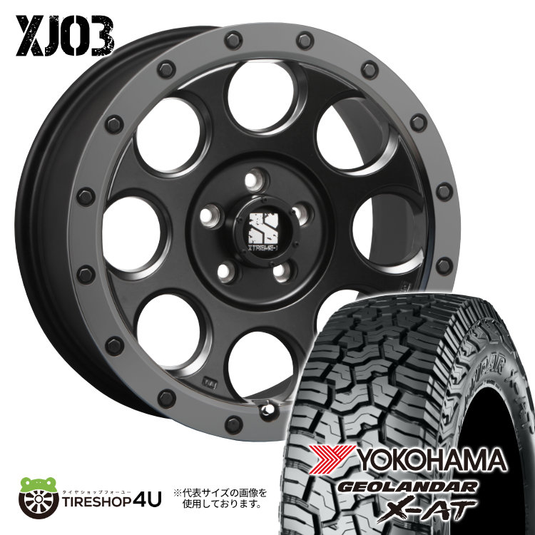 4本セット XTREME J XJ03 17x7.5J 5/127 +40 FBK YOKOHAMA GEOLANDAR X AT G016 265/70R17 ブラックレター ジープ ラングラー JL JK :XJ03 1775 5H127 40 FBK G016 2657017:TIRE SHOP 4U 4号店