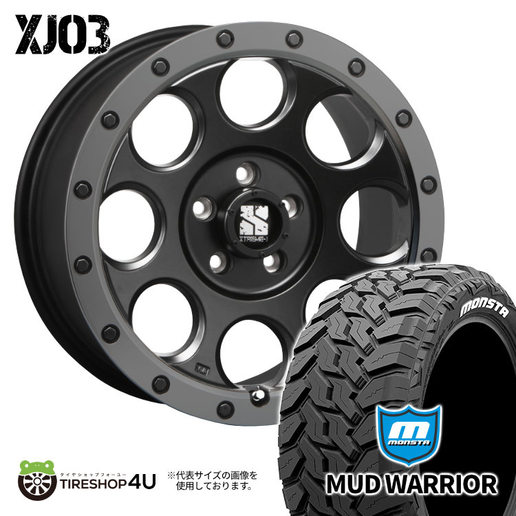 4本セット XTREME J XJ03 16x7.0J 5/114.3 +35 MONSTA MUD WARRIOR M/T 235/70R16 ホワイトレター RAV4 CX 5 デリカD5 :MONSTA 235 003:TIRE SHOP 4U 4号店