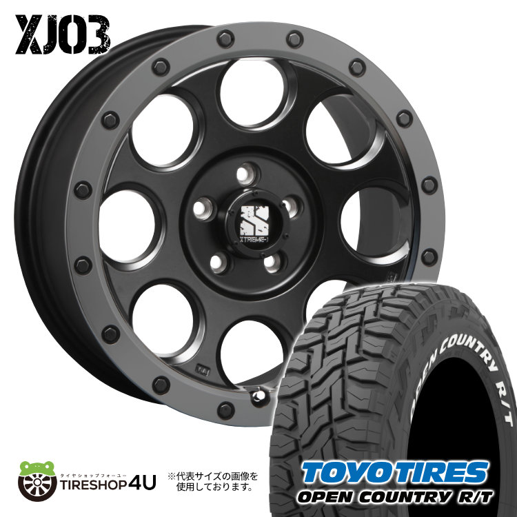 4本セット XTREME J XJ03 17x7.5J 5/127 +40 FBK TOYO トーヨー オープンカントリー R/T 265/70R17 WL ジープ ラングラー JL JK :XJ03 1775 5H127 40 FBK OPEN RT 2657017 2:TIRE SHOP 4U 4号店