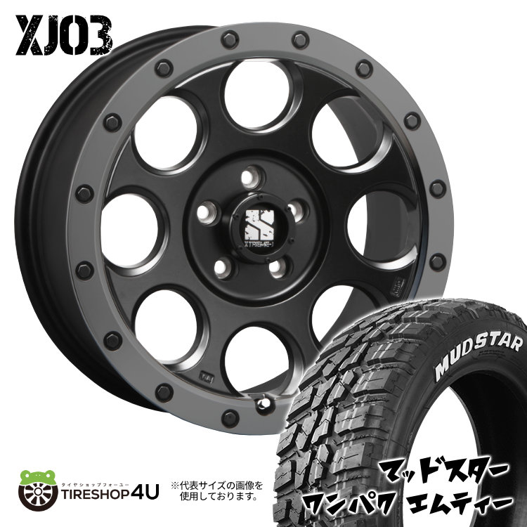 4本セット XTREME J XJ03 16x7.0J 5/114.3 +35 FBK MUDSTAR wanpaku M/T 235/70R16 ホワイトレター フォレスター エクストレイル :XJ03 129:TIRE SHOP 4U 4号店