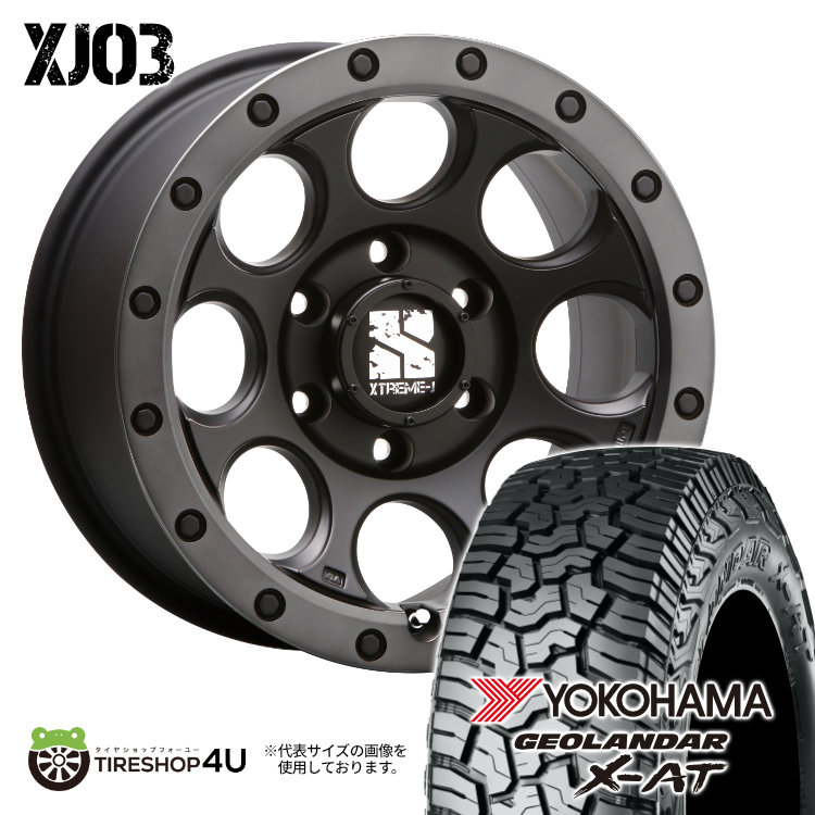 4本セット XTREME J XJ03 18x8.0J 6/139.7 +20 FBK YOKOHAMA GEOLANDAR X AT G016 265/60R18 ブラックレター プラド ハイラックス :XJ03 1880 6H139 20 FBK G016 2656018 119116LT:TIRE SHOP 4U 4号店