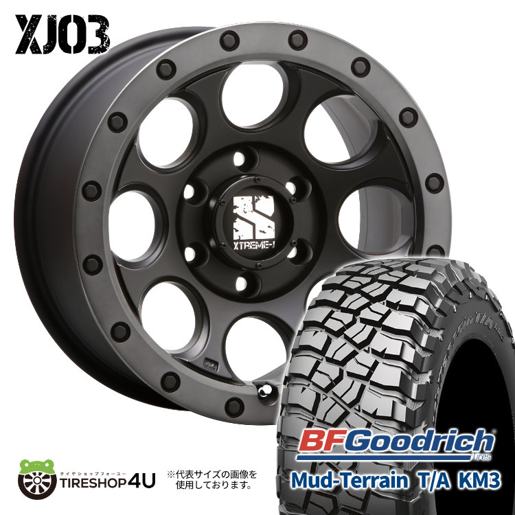 4本セット XTREME J XJ03 17x8.0J 6/139.7 +20 FBK BFGoodrich Mud Terrain T/A KM3 265/70R17 ブラックレター プラド ハイラックス :XJ03 1780 6H139 20 FBK KM3 2657017:TIRE SHOP 4U 4号店