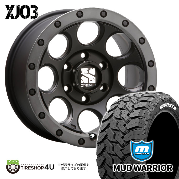 4本セット XTREME-J XJ03 17x8.0J 6/139.7 +20 FBK MONSTA MUD WARRIOR