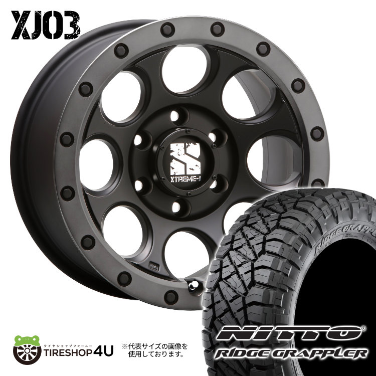 4本セット XTREME J XJ03 17x8.0J 6/139.7 +20 FBK NITTO RIDGE GRAPPLER 265/70R17 プラド ハイラックス FJクルーザー :XJ03 1780 6H139 20 FBK RIDGEGRAPPLER 2657017:TIRE SHOP 4U 4号店