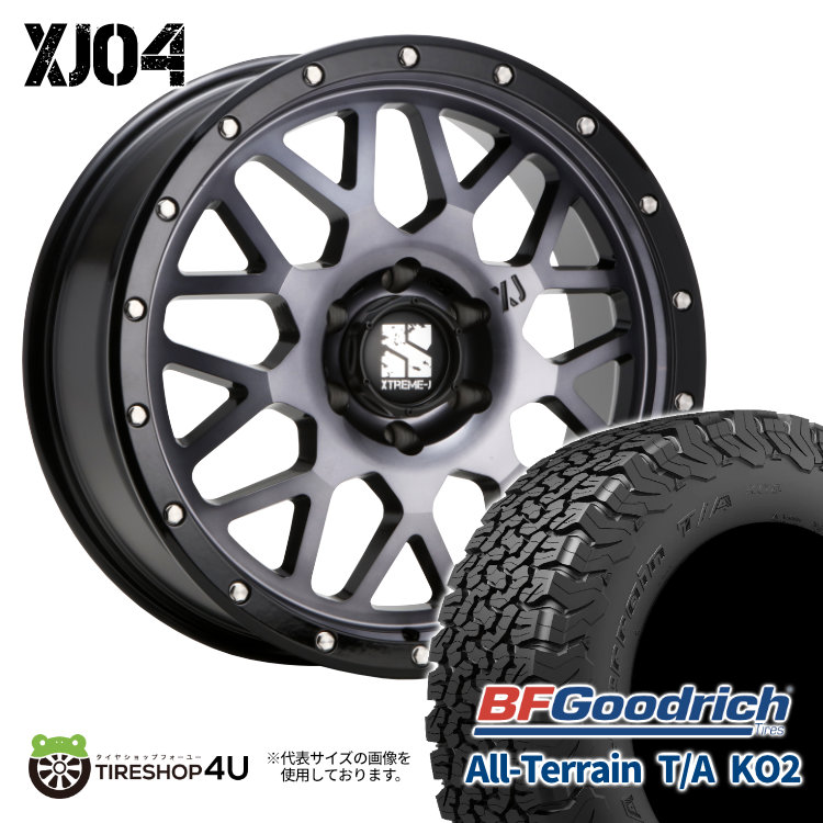 4本仕掛ける XTREME-J XJ04 20x8.5J 6/139.7 +18 GBM BFGoodrich All-Terrain T/A KO2 285/55R20 黒いこと雁の使い ハイラックス カスタム車 タイヤ、ホイール-夏タイヤ、ホイールセット-車、バイク、自転車