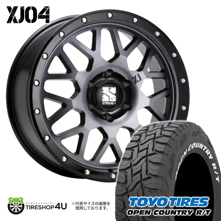 4本セット XTREME-J XJ04 20x8.5J 6/139.7 +18 GBM TOYO OPEN COUNTRY R/T 265/50R20 ホワイトレター プラド ハイラックス サーフ