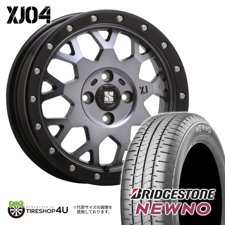 4本セット XTREME J XJ04 14x4.5J 4/100 +43 GBM BRIDGESTONE NEWNO 155/65R14 低燃費タイヤ 軽自動車 ウェイク スペーシア N BOX エブリィ :XJ04 SMO 1445 NEWNO 1556514:TIRE SHOP 4U 4号店