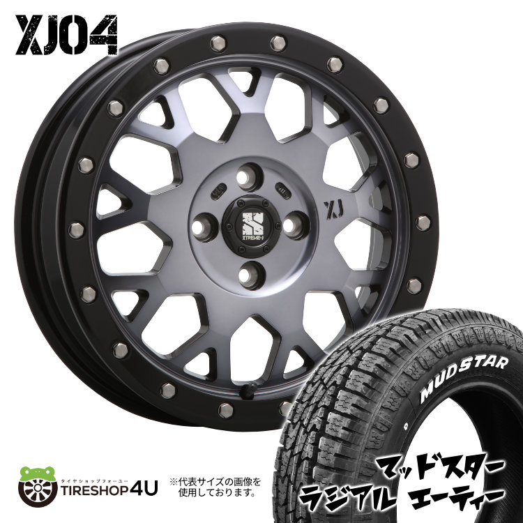 4本セット XTREME J XJ04 16x6.5J 4/100 +38 GBM MUDSTAR radial A/T 215/65R16 ホワイトレター ライズ ロッキー ハイブリッド車除く :XJ04 1665 4H SMO radial AT 2156516:TIRE SHOP 4U 4号店