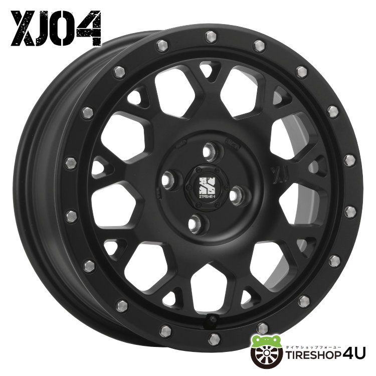 4本セット XTREME-J XJ04 16x6.5J 4/100 +38 SBK MUDSTAR radial M/T 175/60R16  ホワイトレター フィット ヤリス クロスビー イグニス