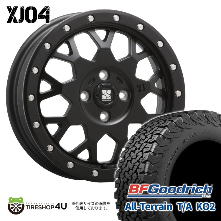 4本セット XTREME J XJ04 16x6.5J 4/100 +38 SBK BFGoodrich All Terrain T/A KO2 215/65R16 ブラックレター ライズ ロッキー 4穴 :XJ04 1665 4H100 38 SBK KO2 2156516:TIRE SHOP 4U 4号店