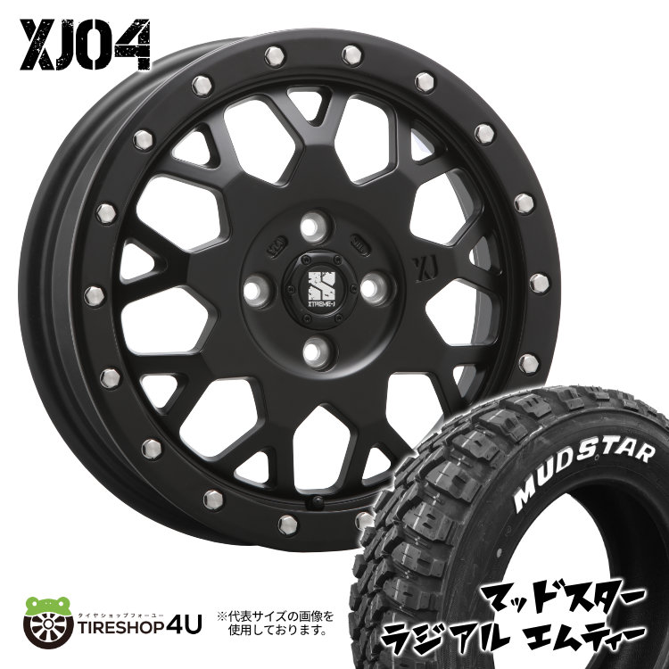 4本セット XTREME J XJ04 16x6.5J 4/100 +38 SBK MUDSTAR マッドスター ラジアル M/T 215/65R16 WL ライズ ロッキー RAIZE ROCKY :XJ04 1665 4H SBK radial MT 2156516 2:TIRE SHOP 4U 4号店