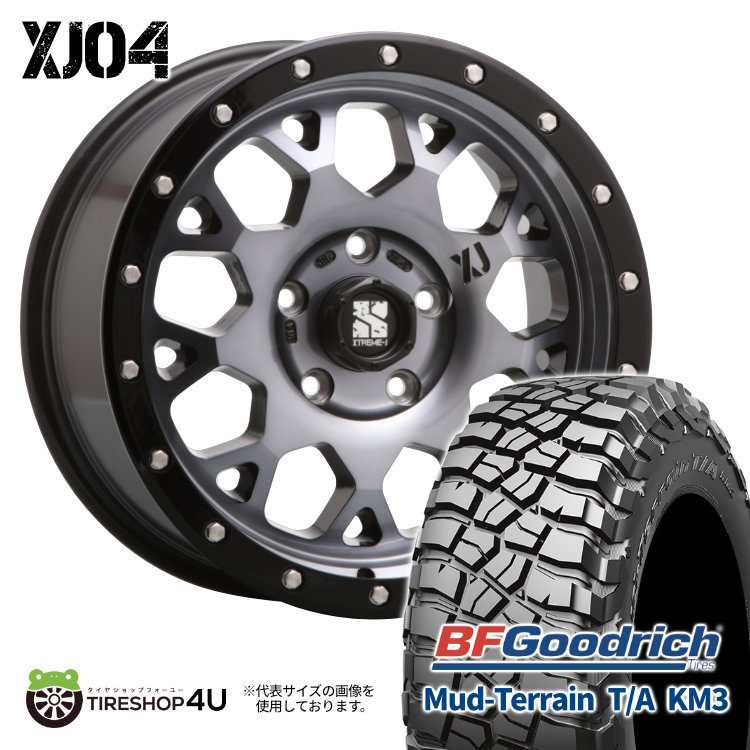 4本セット XTREME J XJ04 17x7.0J 5/127 +35 GBM BFグッドリッチ マッドテレーン T/A KM3 265/70R17 BL ジープ ラングラー JL JK :XJ04 1770 5H127 35 GBM KM3 2657017 2:TIRE SHOP 4U 4号店