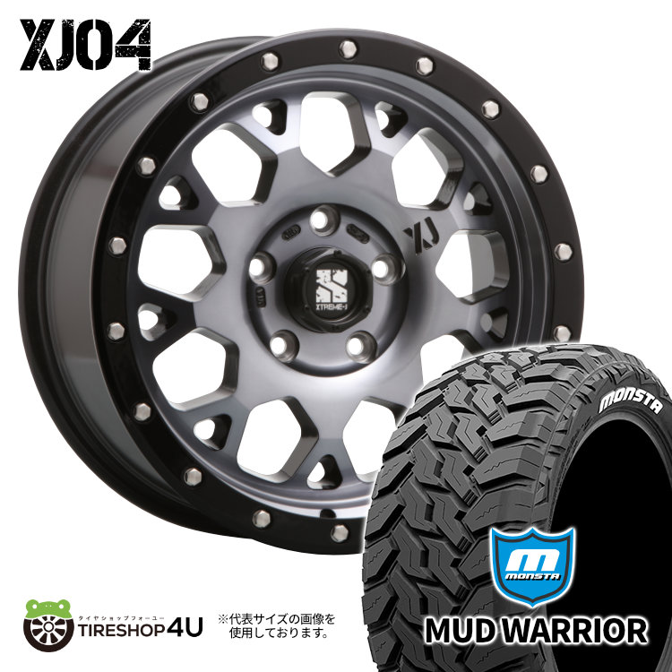 4本セット XTREME J XJ04 16x8.0J 5/114.3 +18 GBM MONSTA MUD WARRIOR M/T 215/70R16 ホワイトレター デリカD5 オーバーフェンダー RAV4 :MONSTA21570R16 024:TIRE SHOP 4U 4号店