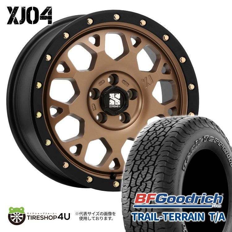 4本セット XTREME-J XJ04 16x7.0J 5/114.3 +35 MBR BFGoodrich TRAIL-TERRAIN T/A  235/70R16 ホワイトレター デリカD5