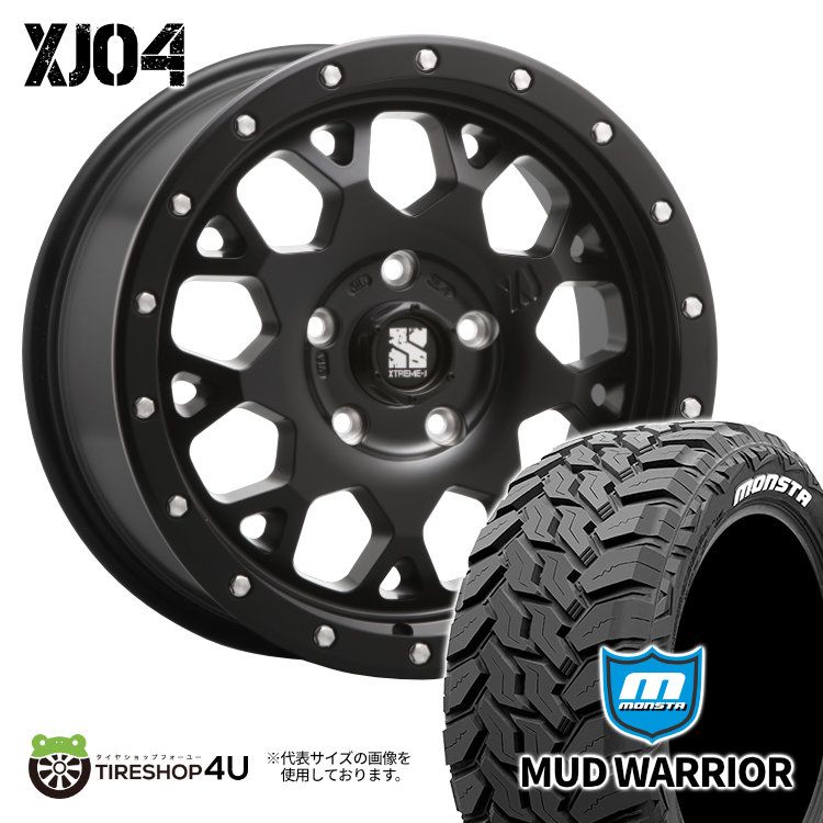 4本セット XTREME J XJ04 16x8.0J 5/114.3 +18 SBK MONSTA MUD WARRIOR M/T 235/70R16 ホワイトレター デリカD5 RAV4 オーバーフェンダー :MONSTA 235 013:TIRE SHOP 4U 4号店